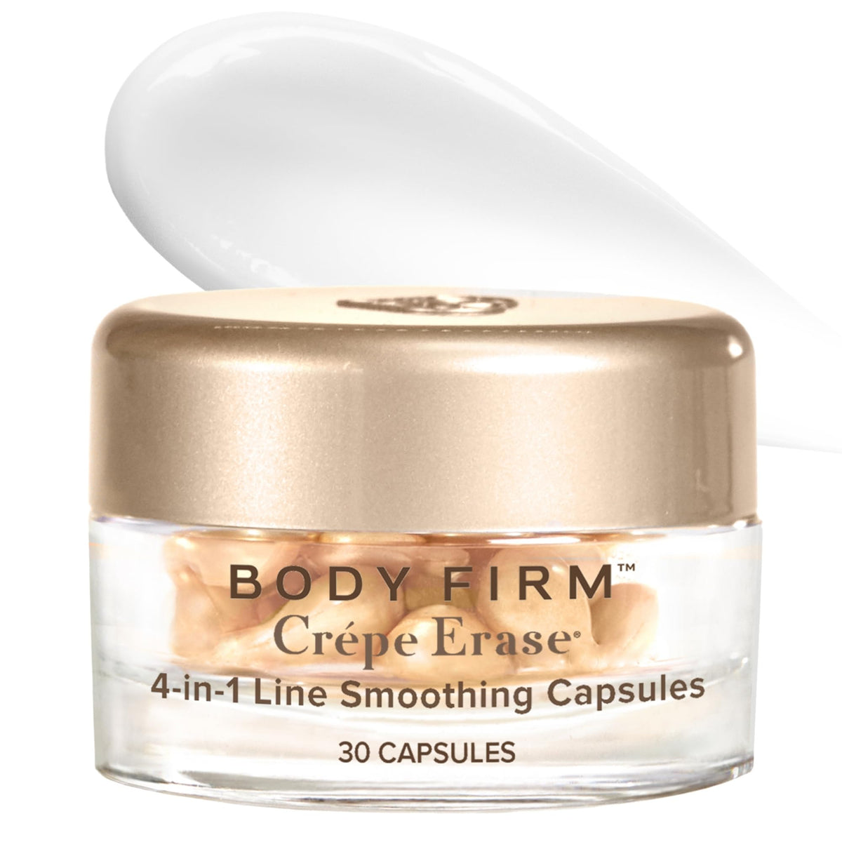 Crepe Erase front packaging showing 30-count capsules and benefits