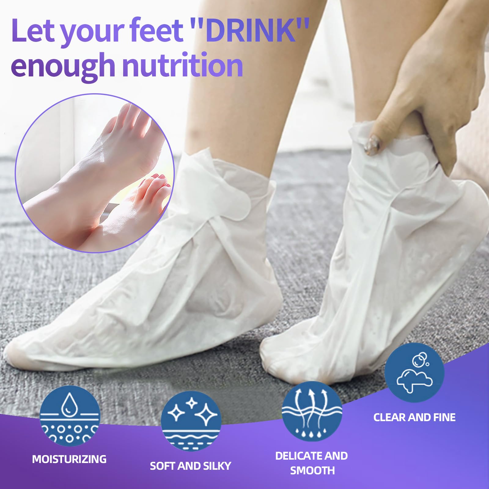 CRISTALBOX before and after feet comparison showing smoother skin benefit