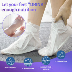 CRISTALBOX before and after feet comparison showing smoother skin benefit