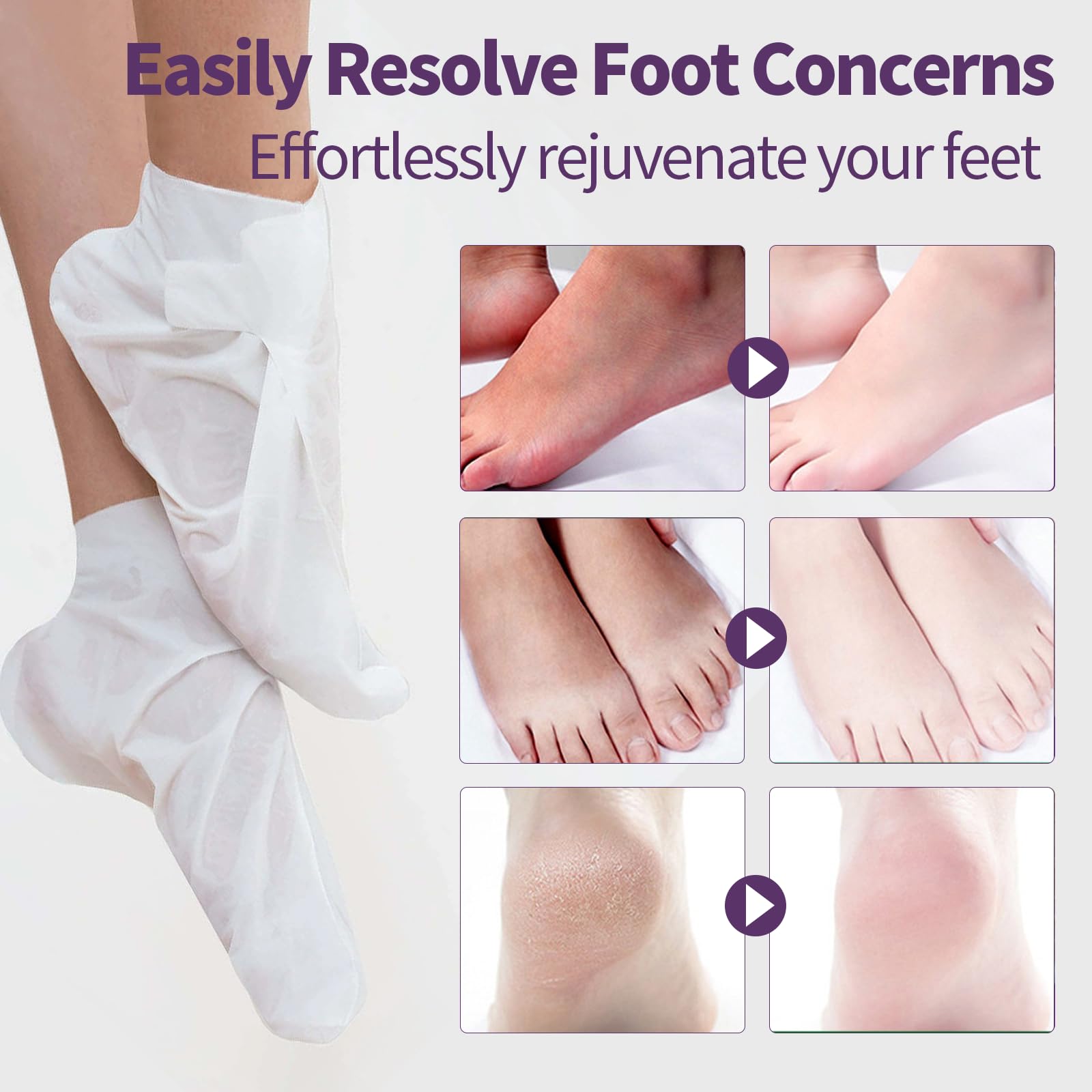 CRISTALBOX foot mask worn while relaxing, illustrating at-home spa convenience