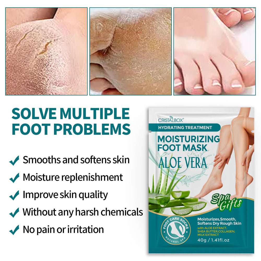 CRISTALBOX foot mask worn during treatment demonstrating comfortable fit