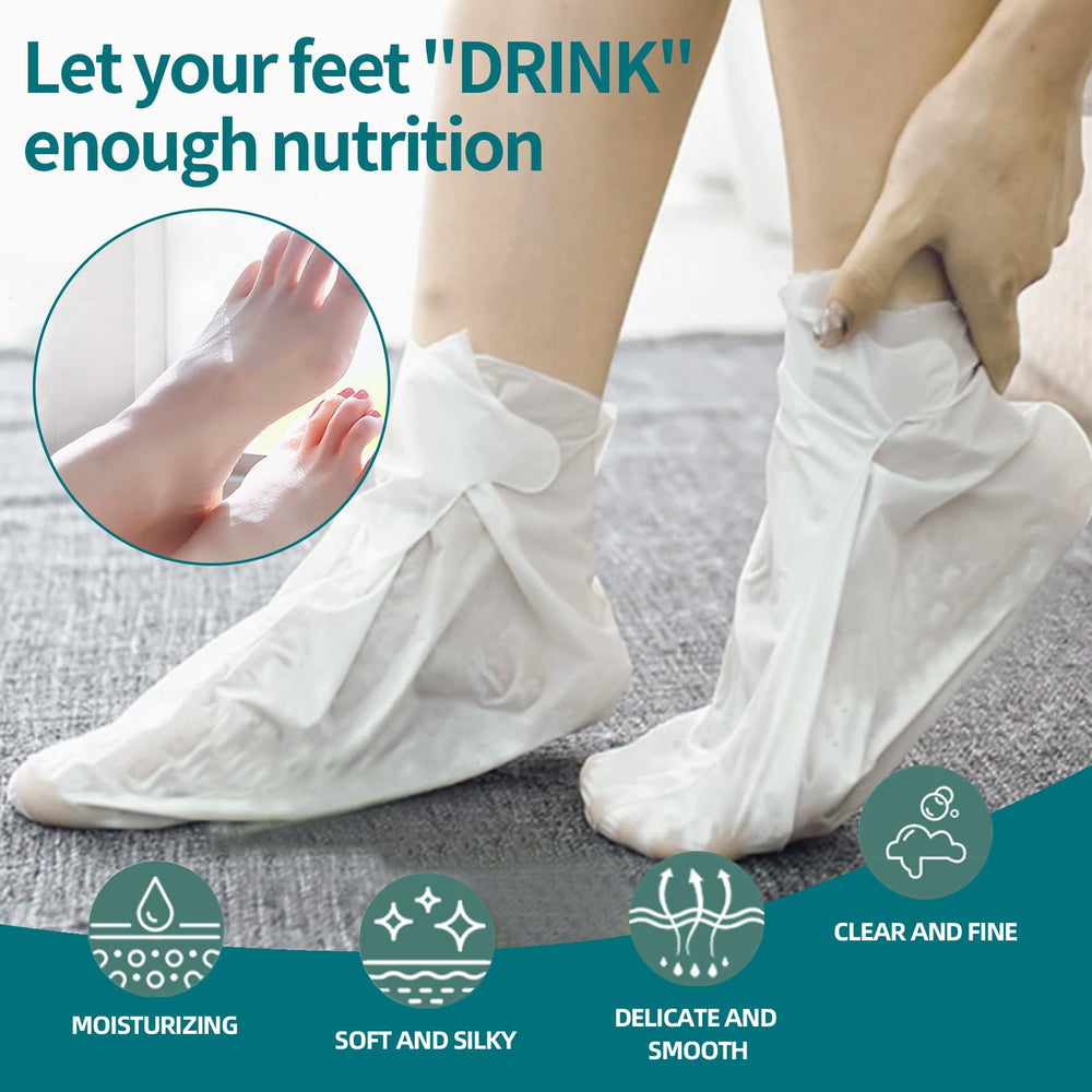 CRISTALBOX foot mask next to ruler showing fit up to size 12.2 inches