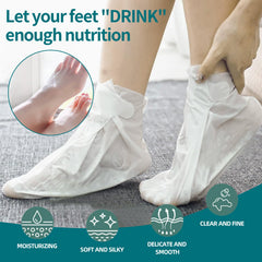 CRISTALBOX foot mask next to ruler showing fit up to size 12.2 inches