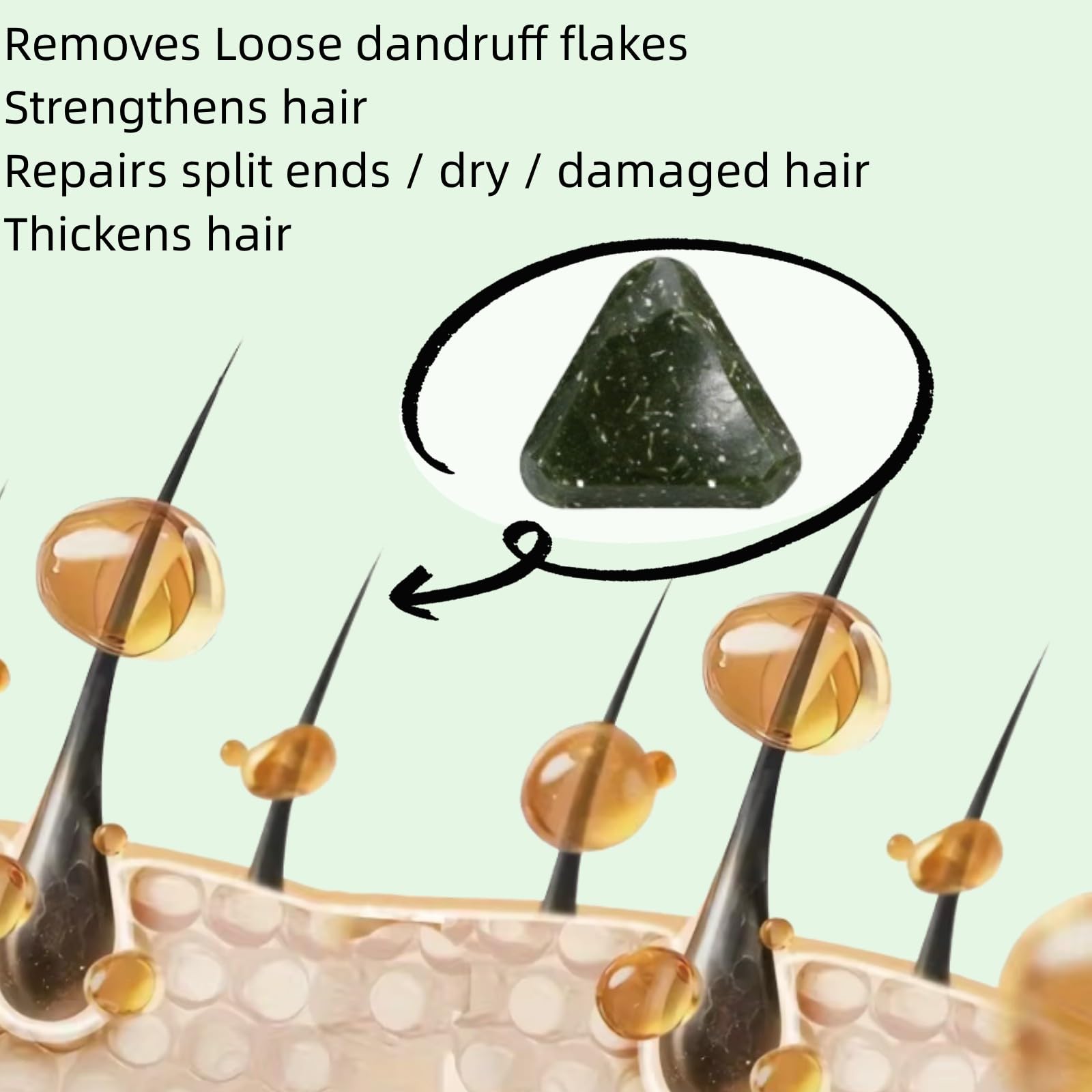 CRIVERY applying bar to scalp to show focused nourishment