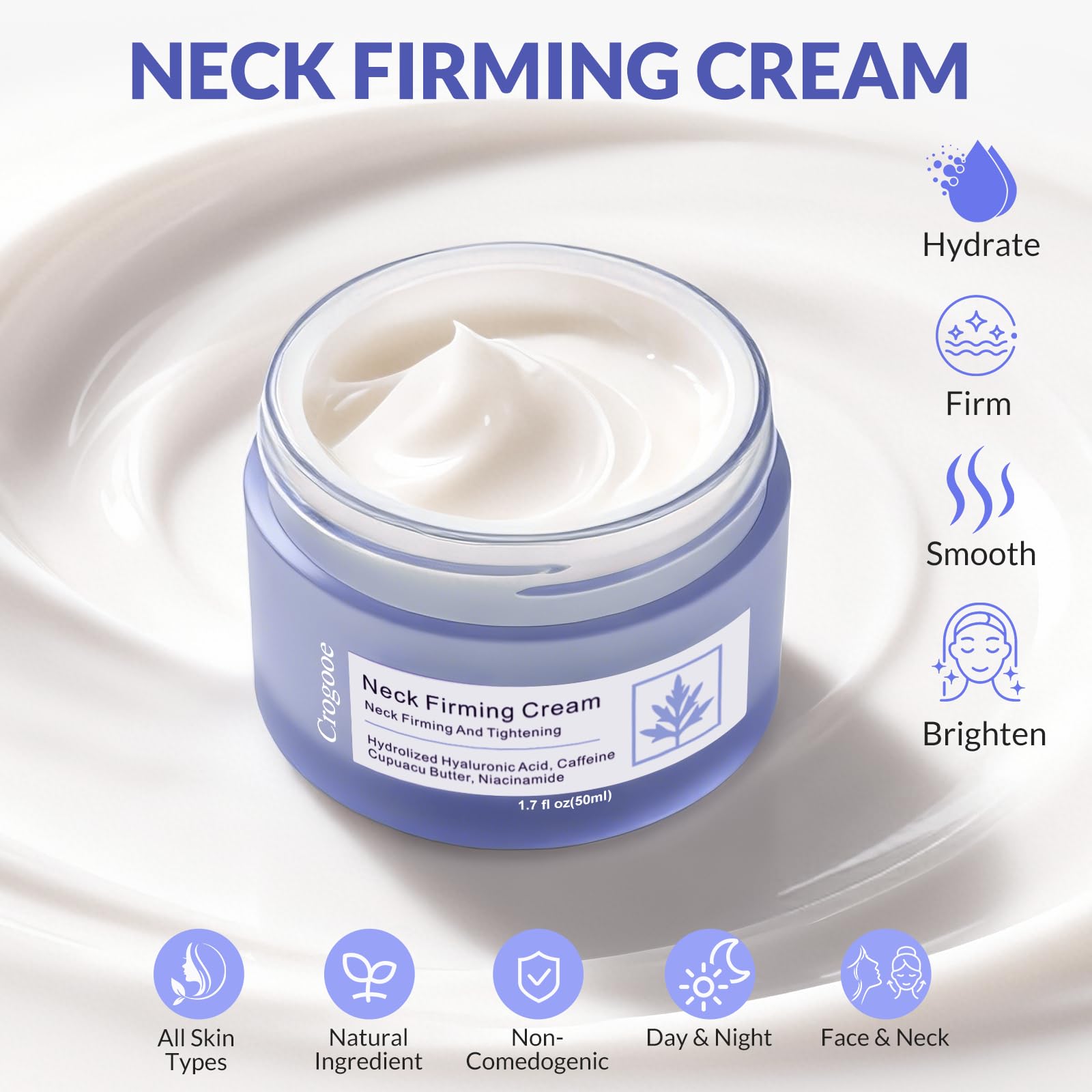 Crogooe close-up texture highlighting creamy feel and quick absorption benefits
