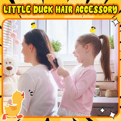 Croknit duck hairpins styled in a braid to add kawaii charm for festivals