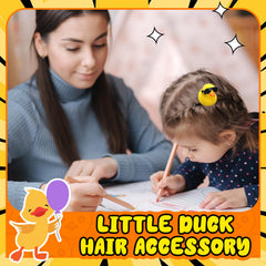 Croknit duck hair clips displayed as party favors on a summer party table