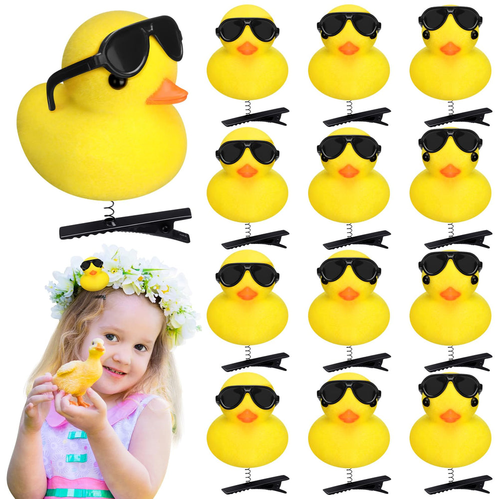 Croknit yellow duck hair clips front packaging showing all 12 pieces and playful design