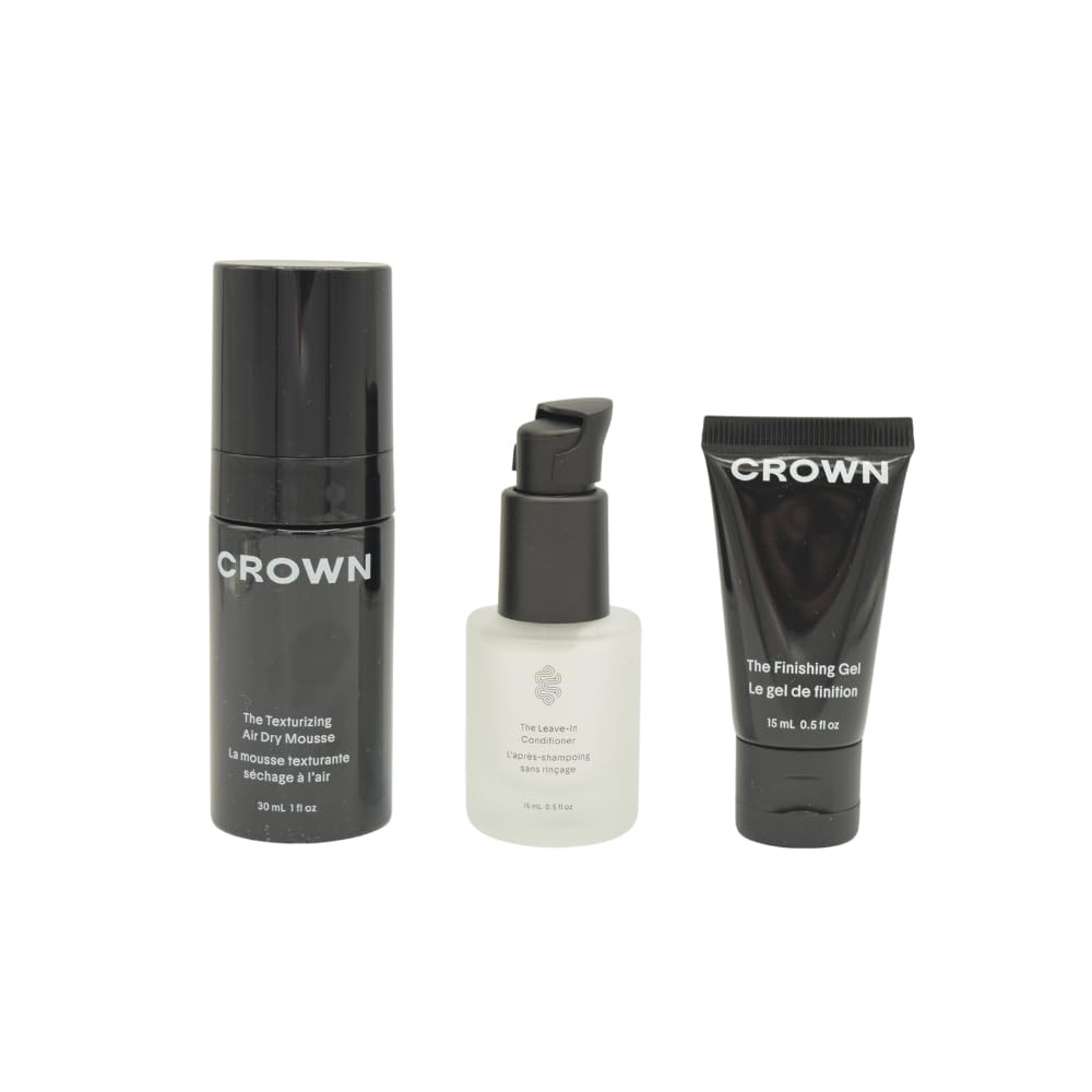 CROWN AFFAIR lifestyle travel shot with minis in a toiletry bag for easy styling