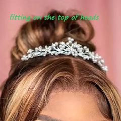 CROWNFAN close-up of rhinestones and pearls highlighting fine detail benefit