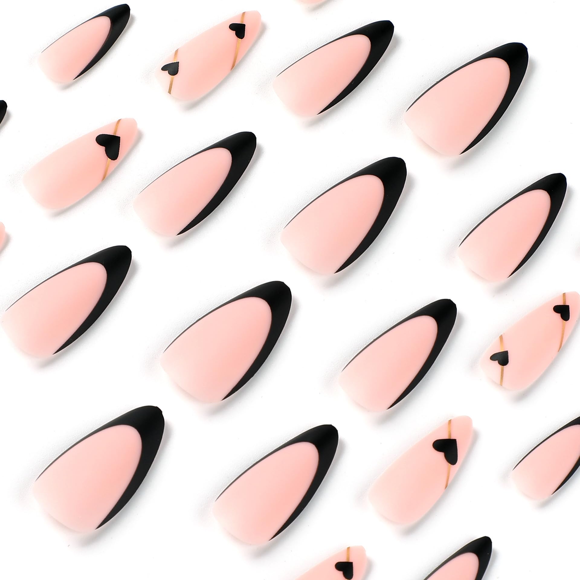 CTTHNBD assorted almond nail sizes laid out for a custom fit