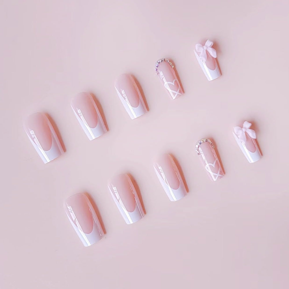 CTTHNBD applying a press-on nail to natural nail for fast salon-style finish