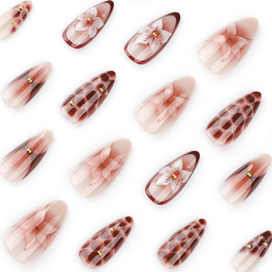 CTTHNBD close-up of floral pattern and brown ombre showing fine detail and polished finish