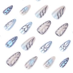 CTTHNBD close-up of bow heart design on blue nail shows decorative detail and polished finish benefit