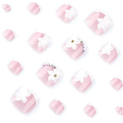 CTTHNBD close-up of flower design and rhinestone accent, detailed salon-style finish