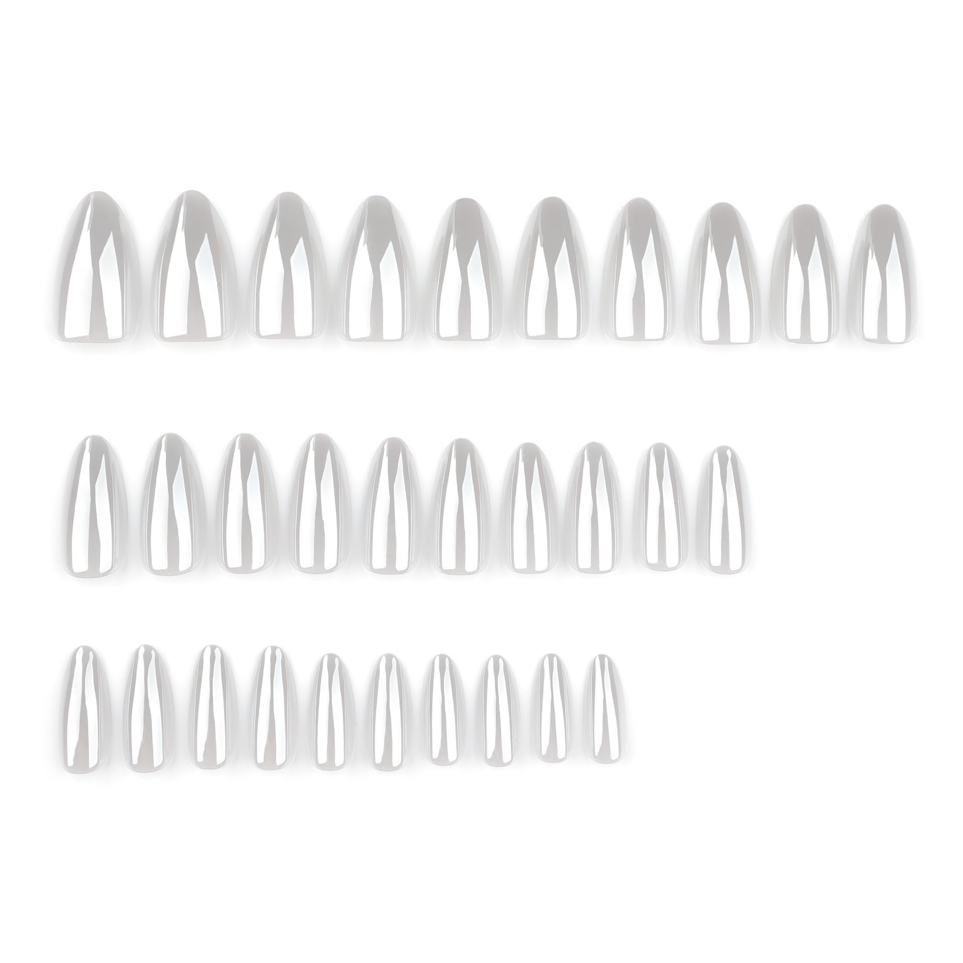 CTTHNBD close-up of chrome white nail tip gloss, highlighting smooth finish and durability