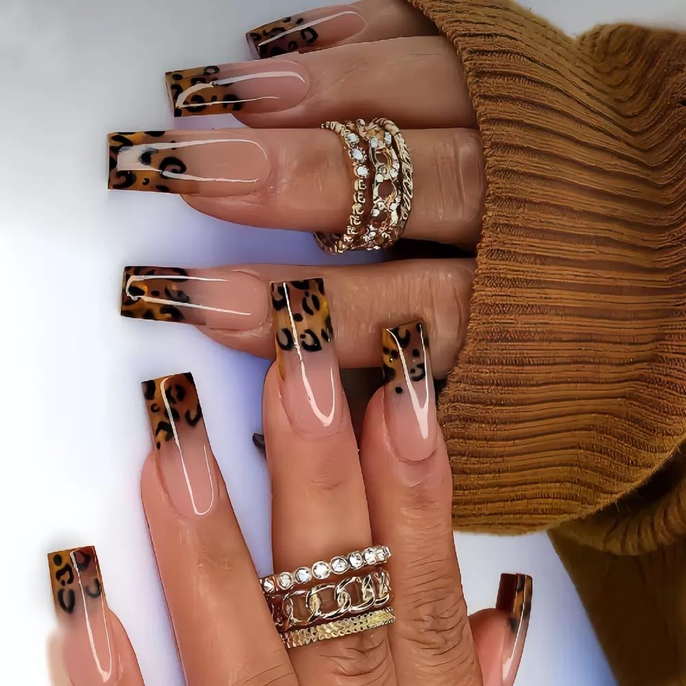 CTTHNBD front packaging showing coffin brown ombre nails and leopard accents for instant style