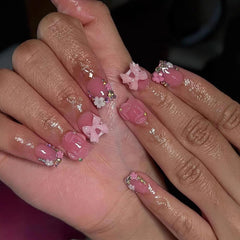 CTTHNBD front packaging showing pink bow press-on nails and glossy finish for instant manicure