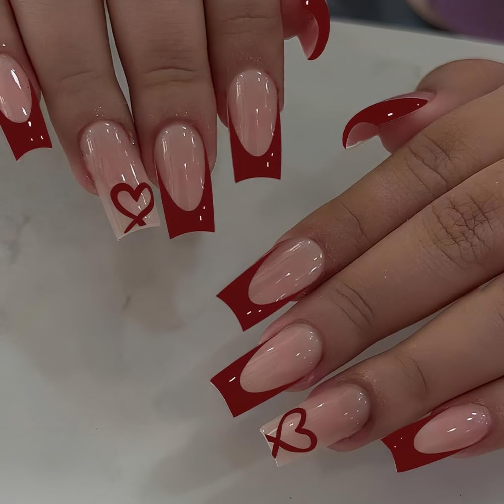 CTTHNBD front packaging showing 24-piece red French-tip coffin set and benefits