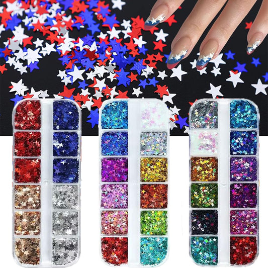 CTTHNBD front packaging showing three boxes of star sequins for easy use