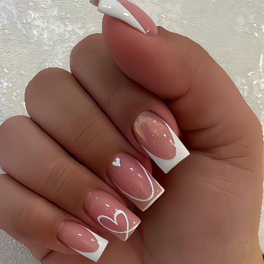 CTTHNBD front view of 24-piece white French tip set showing design and contents benefit: clear presentation