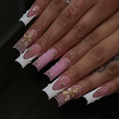 CTTHNBD front packaging showing 24-piece white French press-on nails and benefits