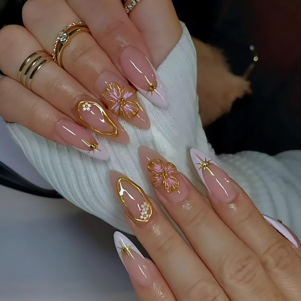 CTTHNBD front packaging showing 24-piece almond press-on set for instant manicures