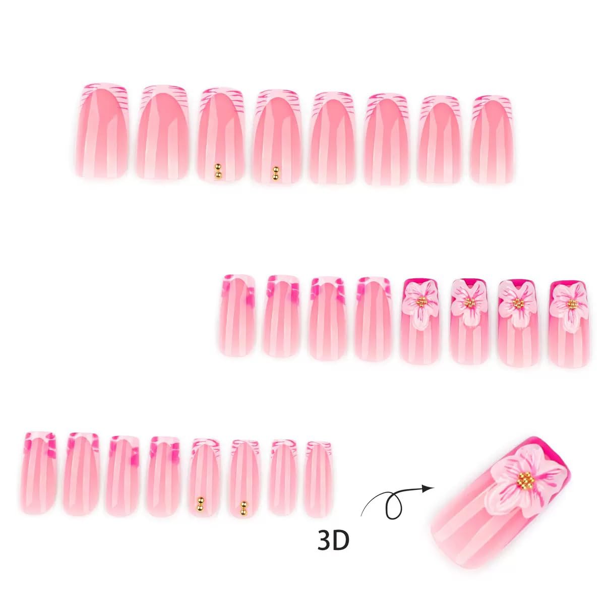 CTTHNBD hand holding press on nail to show scale and fit, helps size selection