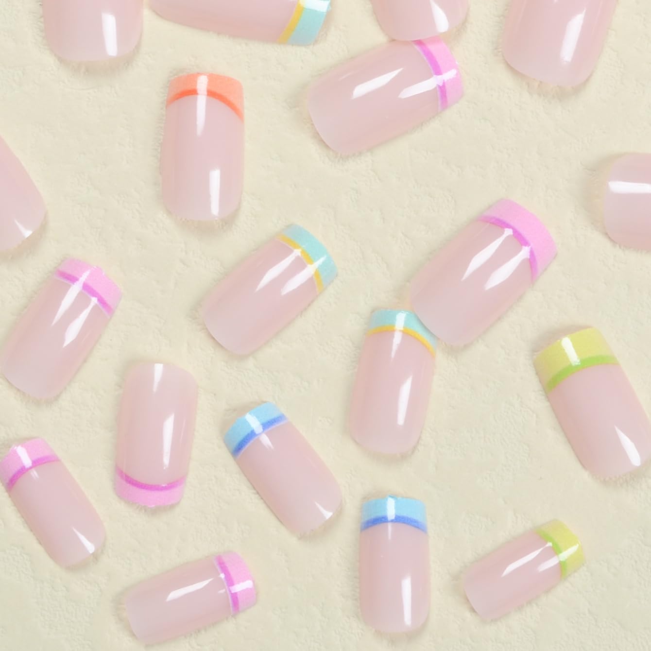 CTTHNBD short press-on nail on a hand to show scale and comfortable everyday length
