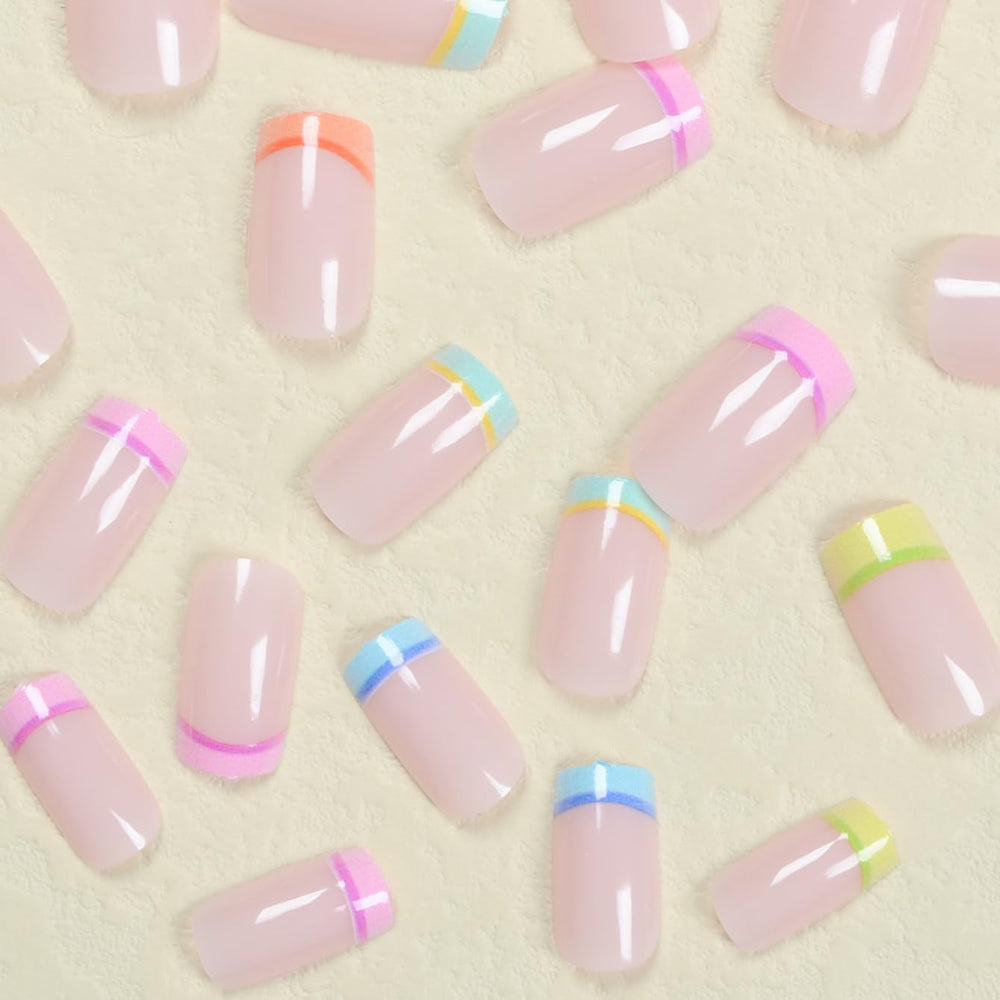 CTTHNBD short press-on nail on a hand to show scale and comfortable everyday length