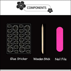 CTTHNBD kit contents with file, jelly stickers and wooden removal stick