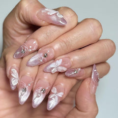 CTTHNBD front view of 24-piece ombré purple almond press-on nails showing ready-to-wear style