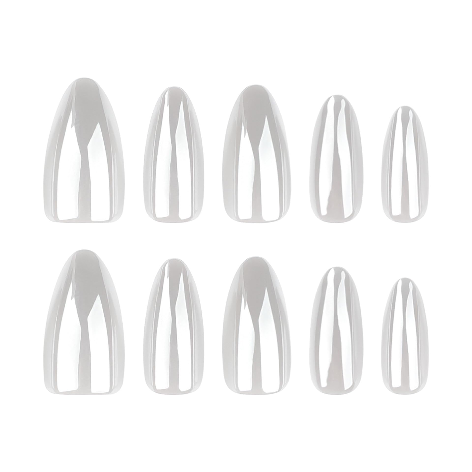 CTTHNBD side profile of almond curve fit on nail, illustrating natural shape and comfort