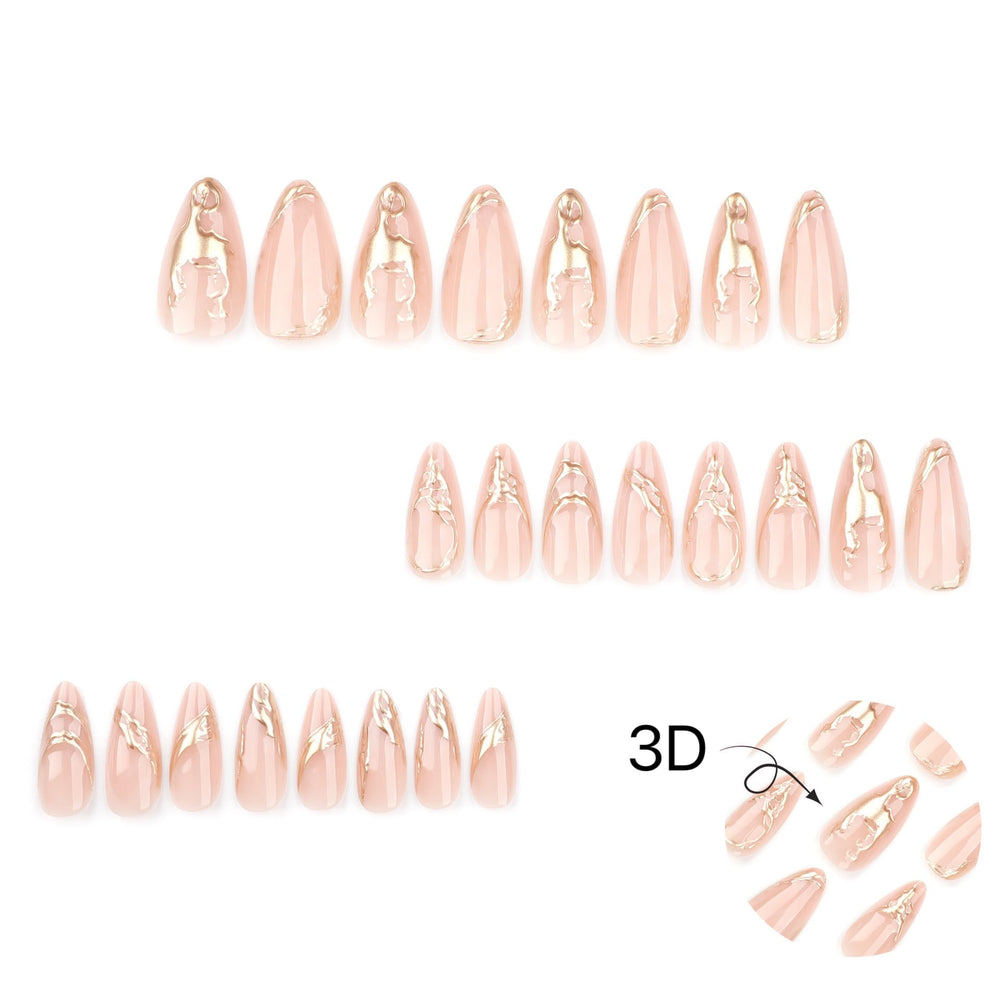 CTTHNBD side profile of medium almond press on nails showing natural silhouette