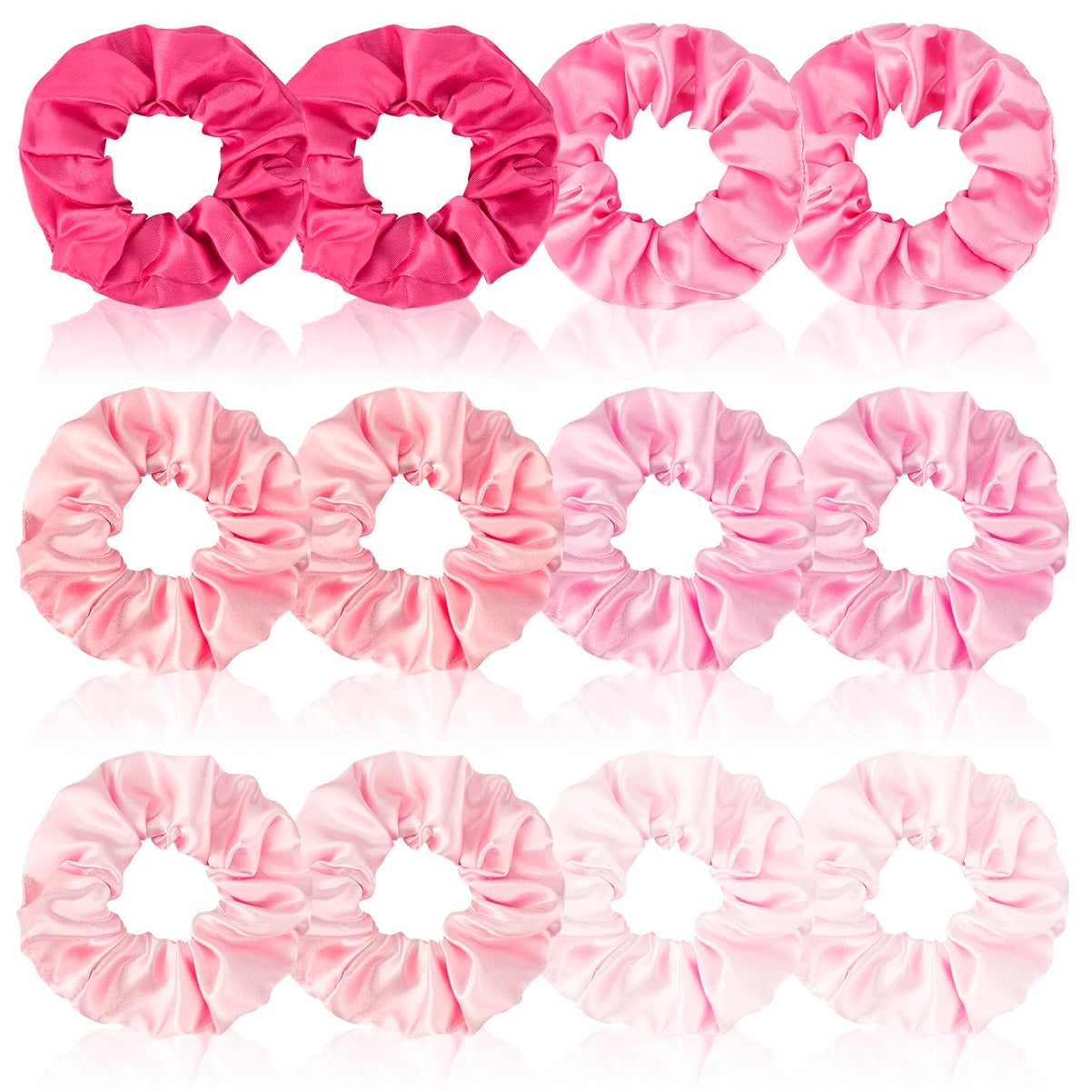 CUBACO front packaging showing full 12-piece satin scrunchies set and neat display benefit