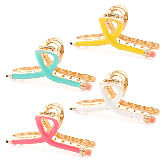 CUBACO pencil clip front view showing playful pencil shape and secure hold