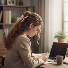 CUBACO clips styled in a bun demonstrating firm hold for busy days