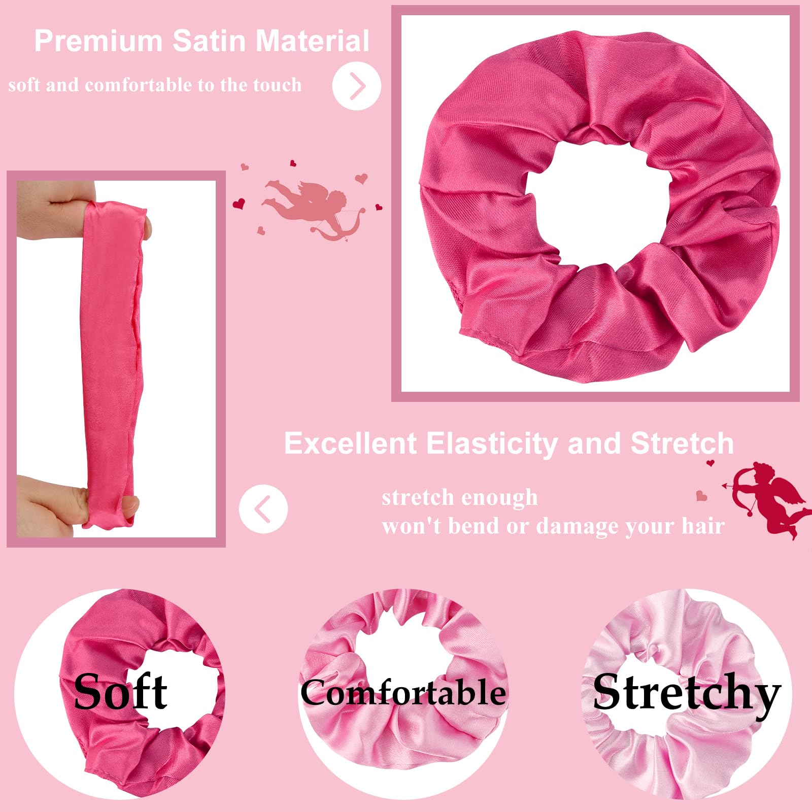 CUBACO scrunchie beside a ruler showing size for easy fit and dimension clarity benefit