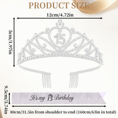 CUBACO tiara in hair demonstration showing combs securing the crown for comfortable wear