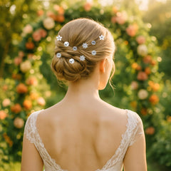 CubGreff hair pins styled on a bride for a cohesive wedding-day look