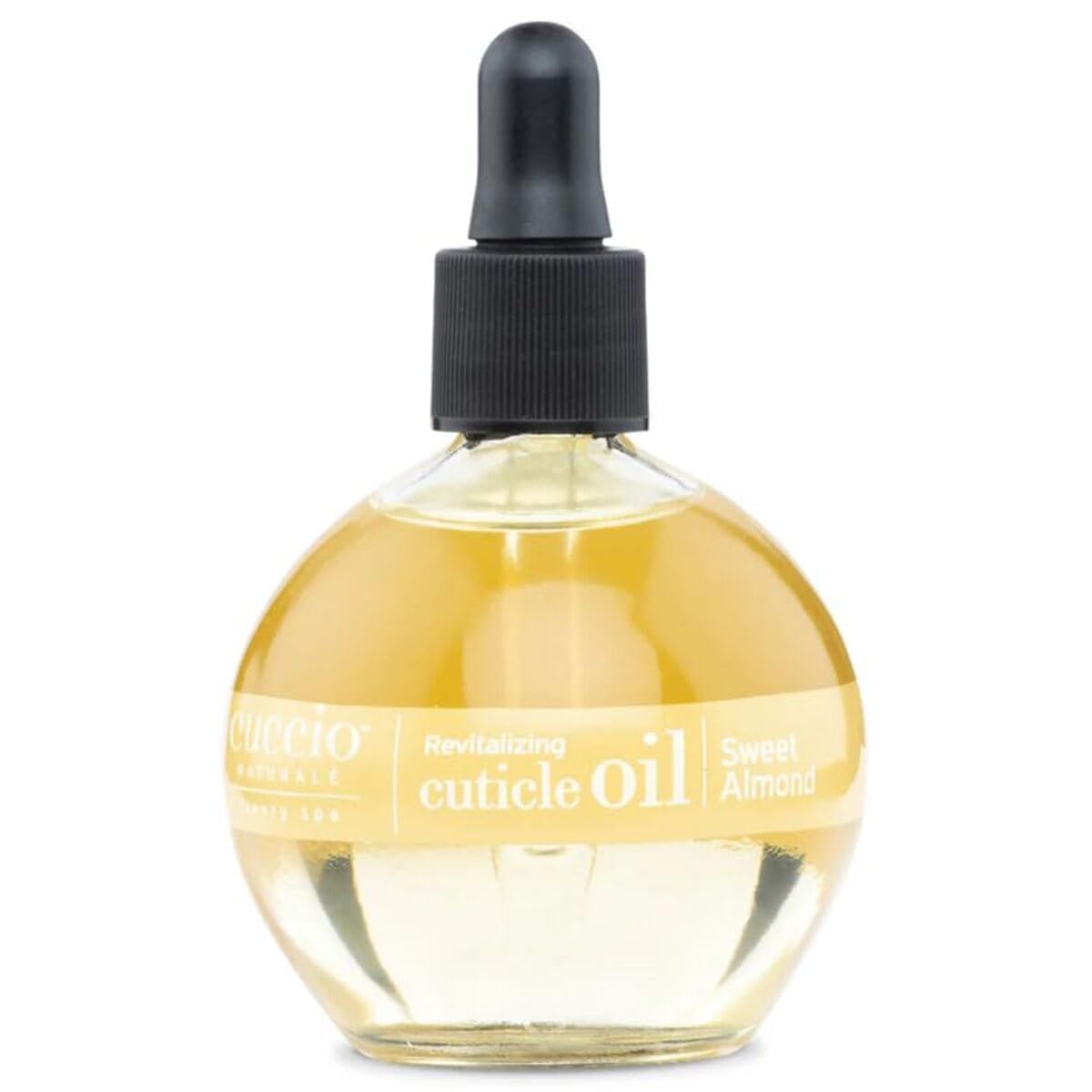 Cuccio bottle front view showing elegant packaging and easy dispensing benefit
