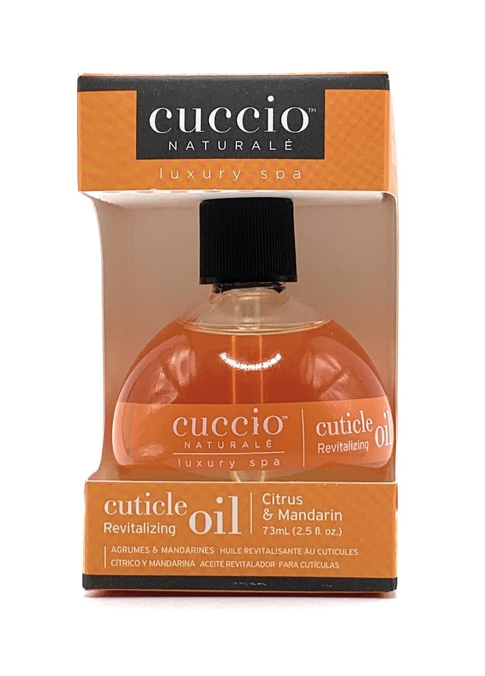 Cuccio front bottle shot showing label and citrus branding for easy identification