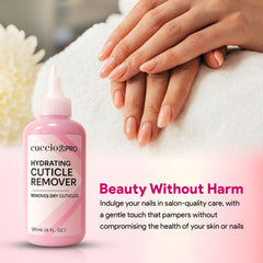 Cuccio bottle next to ruler demonstrating 4 fl oz size and value benefit