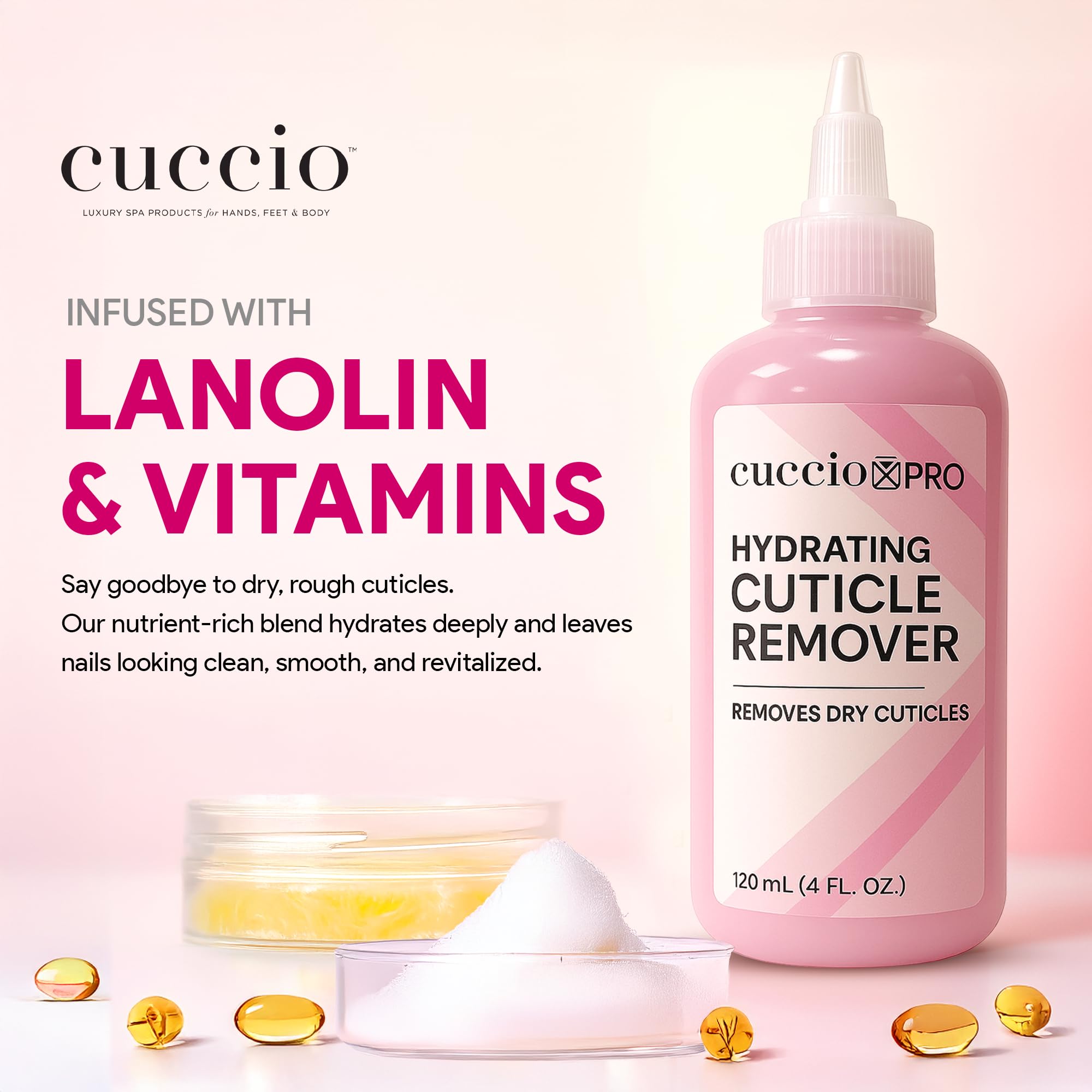 Cuccio bottle with cap open dispensing drops for precise application benefit