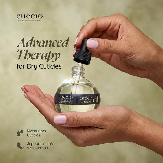 Cuccio dropper dispensing a drop with precise application and fast absorption