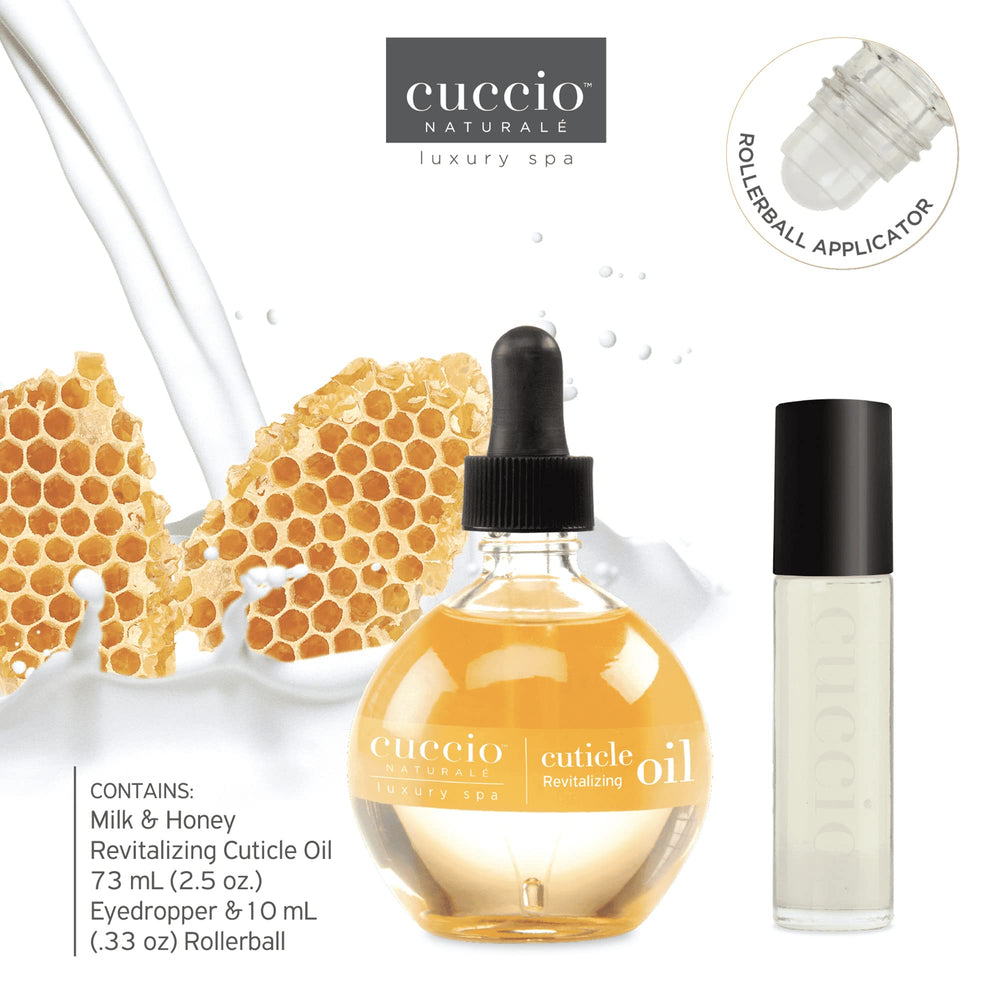 Cuccio oil texture droplet illustrating lightweight, fast-absorbing hydration