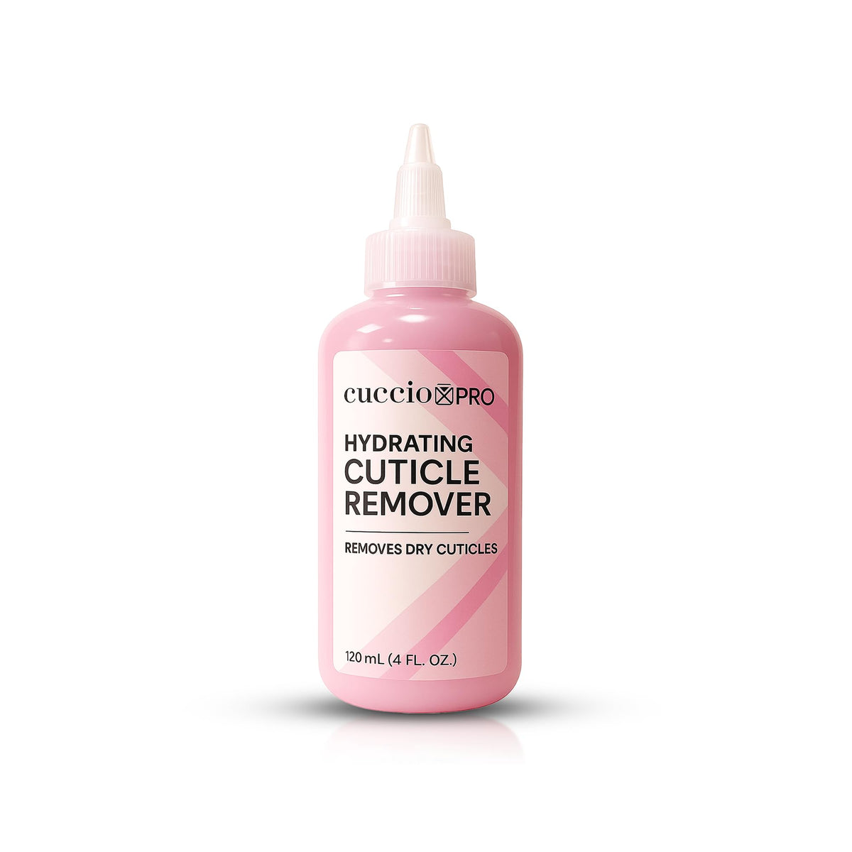 Cuccio bottle front view showing label and professional packaging benefit