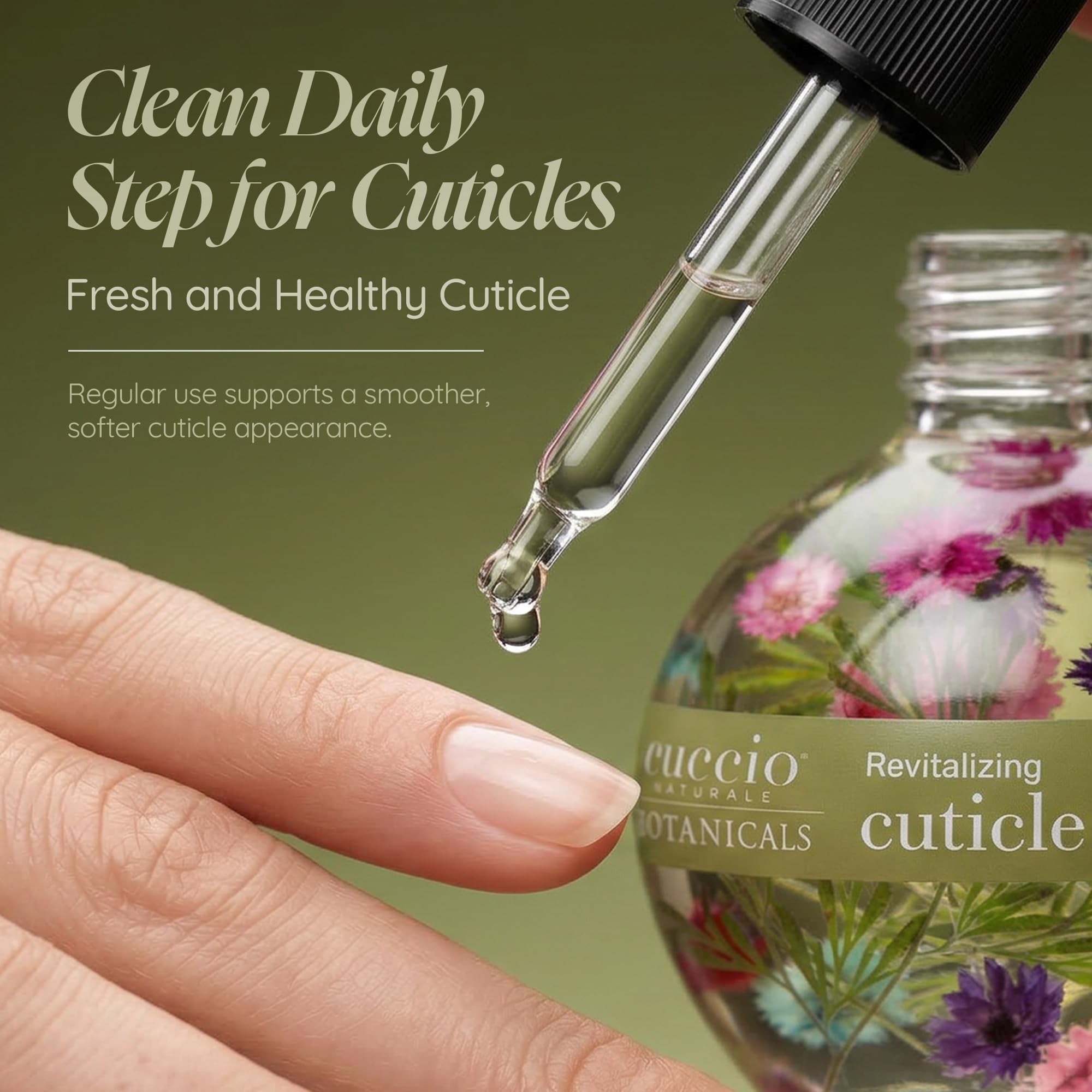 Cuccio application in hand showing simple massage for softer cuticles