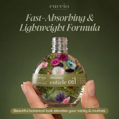 Cuccio oil drop texture demonstrating lightweight, non-greasy absorption