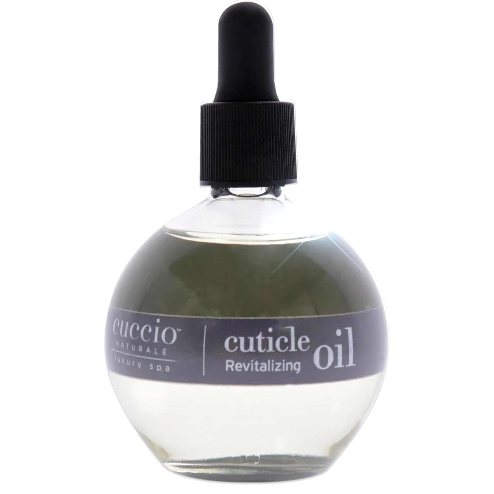 Cuccio front bottle showing vanilla berry scent and compact design for easy storage